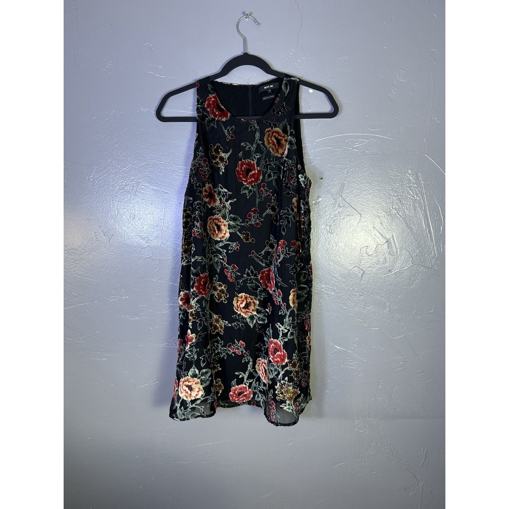 Miss Me Velvet Moody Floral Burnout Mini Dress Women's Size S Dark Romantic Goth